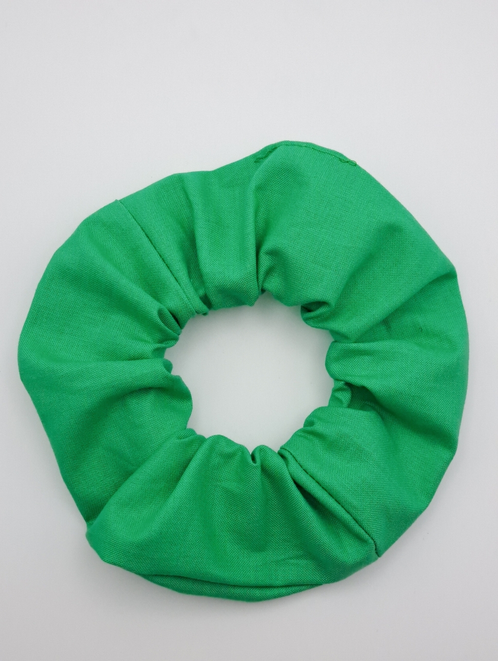 Green Scrunchie Cotton Hair Tie Soft Elastic Accessory